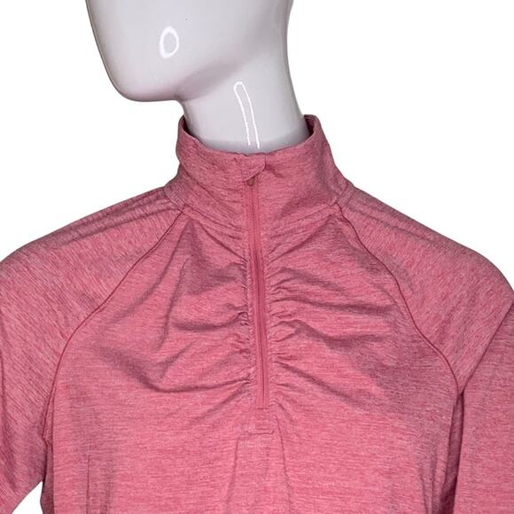 Champion Long Sleeve Shirt Size Medium Pink  Space Print Zip Up Shirred - Picture 2 of 9